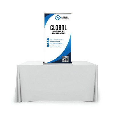 Silverstep Tabletop 24'' Retractable Banner Stand Package with SilverStep Light (24" x 63")