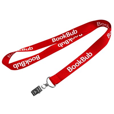 1/2" Polyester Lanyards With Bulldog Clip